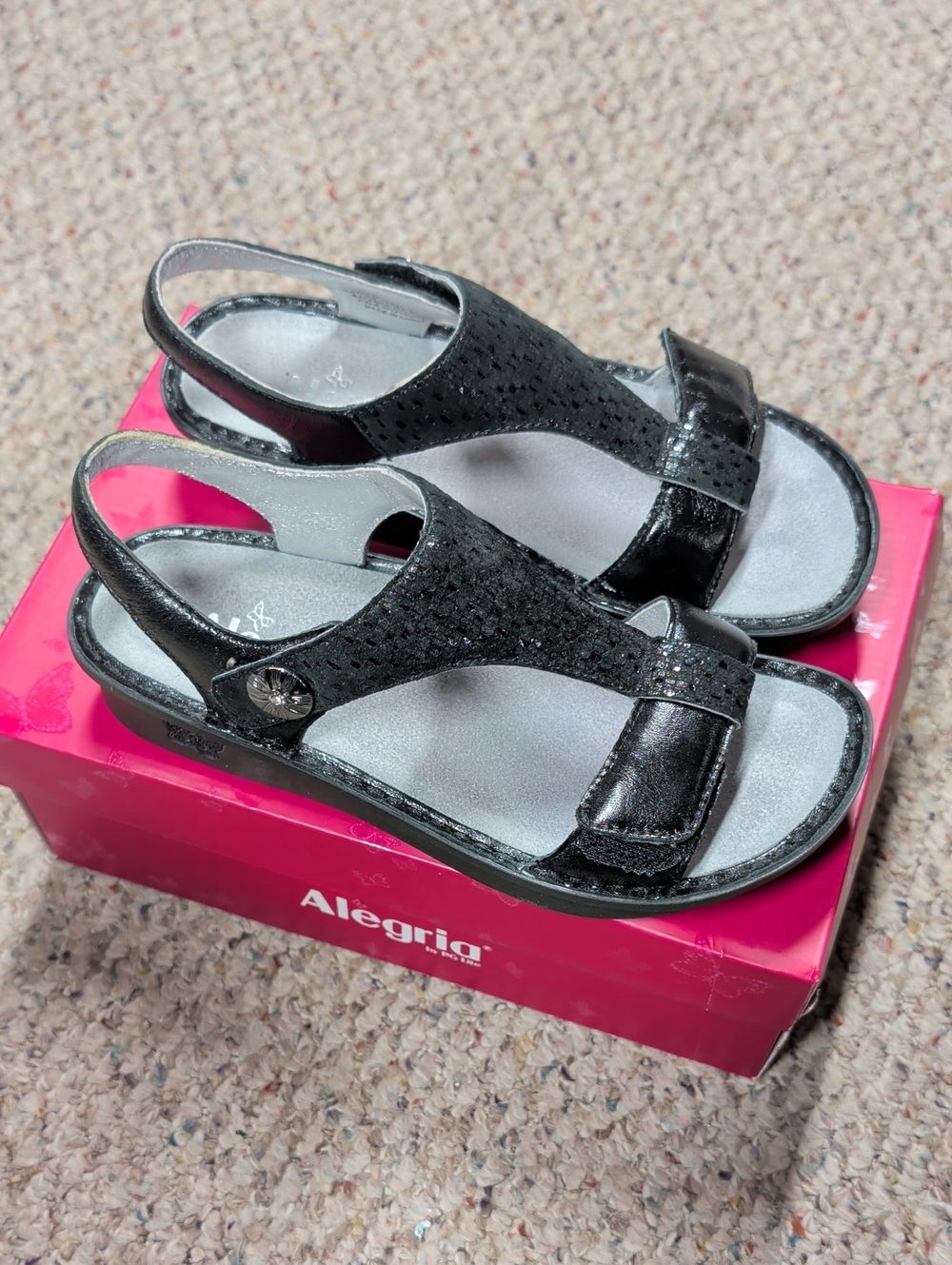 Alegria Kendra Women's Black Slingback Sandals - Comfortable Dress Sandals NEW